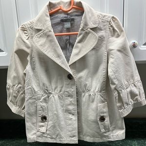 Ann Taylor light khaki 3/4 sleeve blazer